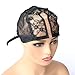 BTWTRY U Part Wig Cap for Making Wigs with Adjustable Strap Medium Size Black Dome Mesh Weaving Wig Cap for Women and Girls DIY Wigs (1 Pc, Black)