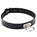 Produktbild Damen Gothic Punk Lederhalsband Choker Halskette Collar mit O-Ring Anhänger, Schwarz Spitze Kette Sexy Leder Breit Leine Halsreif Ohne Verschluss,Schmuck Jewelry Länge Verstellbar Band für Frauen 40cm