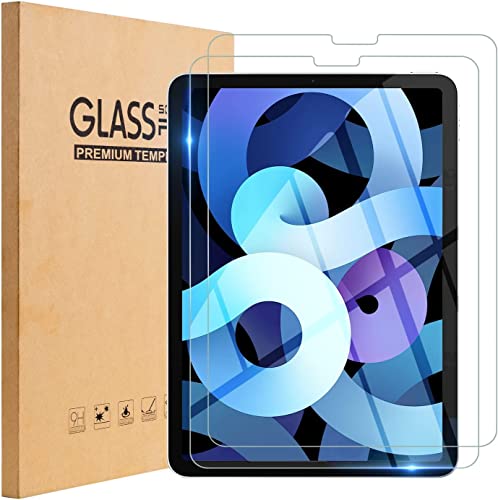 TOPESCT Lot de 2 films protecteurs d'écran pour iPad Air 5e/4e génération 10,9", iPad Pro 11", film en verre trempé, dureté 9H, ultra transparent, anti-rayures Cover