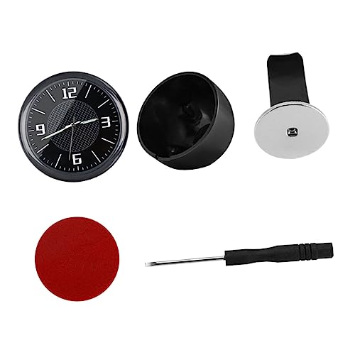 Gatuida 1 Satz Auto Uhr geführtes Auto geführte Uhr Auto Dash Uhr Bootsuhren Autozubehör Auto Innenuhr uhr für armaturenbrett Universaluhr fürs Auto Miniatur-Autouhr Rostfreier Stahl Black