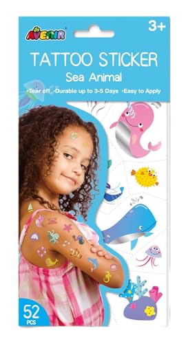 AVENIR AVE10112 Grands tatouages pour enfants - Animaux marins - 5+