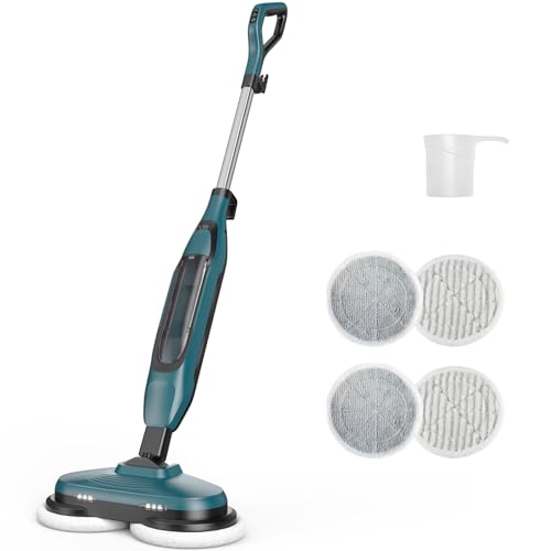 Image of NEWBULIG Steam Mop, All-in-One Steam Mops for Floor Cleaning with Rapid Re-heat, Self-Standing Floor Steamer, 4 Rotating Scrub Pads, 2 LED Headlights, for Hardwood Floors & Tile