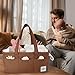 Adonia & Co Diaper Caddy Organizer – Baby Nursery Organizer for Newborn Essentials, Car & Home Storage – Portable, Stylish & Machine Washable (brown)