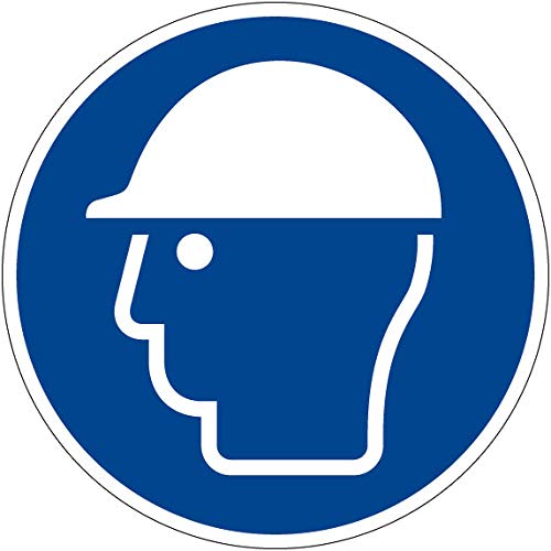 Gebotszeichen - Kopfschutz benutzen - Aluminium selbstklebend - 40 cm
