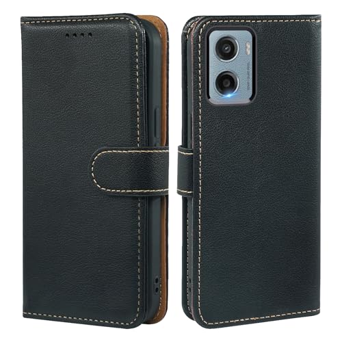 AUUYYA For Motorola Moto E15 / Moto G05 Phone Case RFID Blocking PU Leather Wallet Case with Card Slots and Kickstand Magnetic Closure Flip Cover Shockproof Phone Cover for Motorola E15 Black
