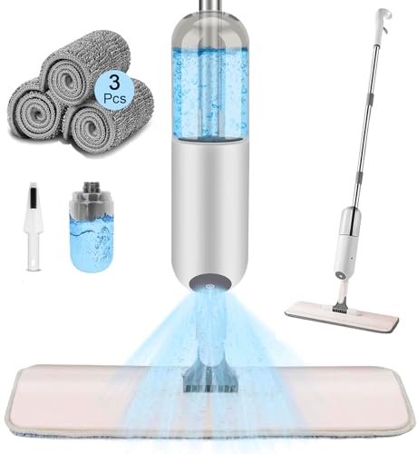 La Mejor Lista de Trapeador Microfibra los mejores 5. 48 Trapeador de Microfibra,Mopa Trapeador con 350ML Atomizador,Fregona de Limpieza de Húmedo y Seco,Cabezal Giratorio 360°,con 3 Almohadillas Lavables y 1 Rascador,para Piso de...