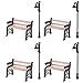 SM SunniMix 4 Set Panca di Legno in Miniatura per 1/12 Doll House con Il Modello del Lampione