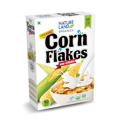 Image of Natureland Organics Corn Flakes Pouch 200 Gm (2 x 200 gm) - Organic Healthy Flakes
