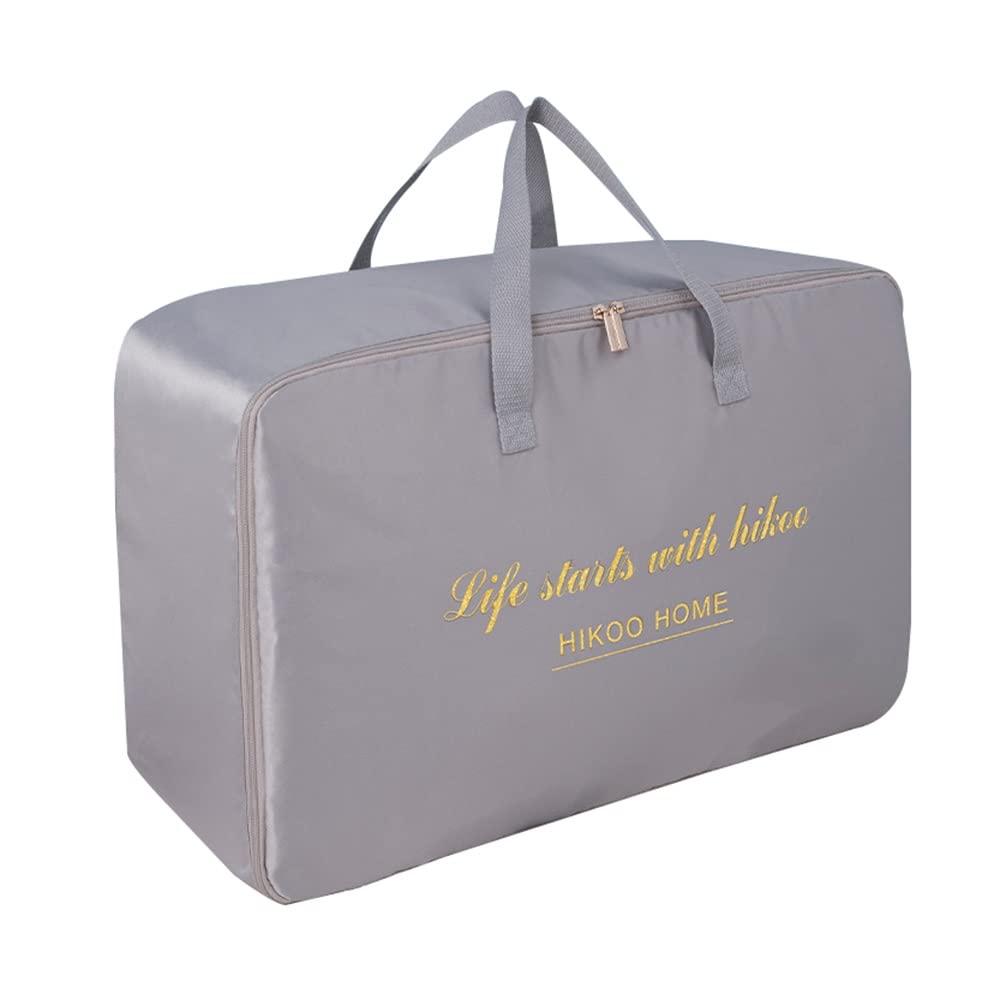 ETRGFTHU Quilt Storage Bag Household Wardrobe Organizer Under-bed Sundries Storage Moving Travel Bags Moisture and Dustproof(Grey,68cm*48cm*28cm)