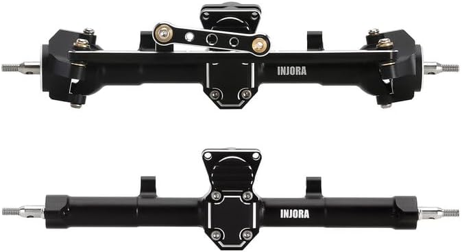 INJORA Juego de ejes delanteros y traseros+0.157 in extendido ejes negros actualizaciones Set para SCX24 cerrojo JLU C10 Bronco Gladiator Axial 124