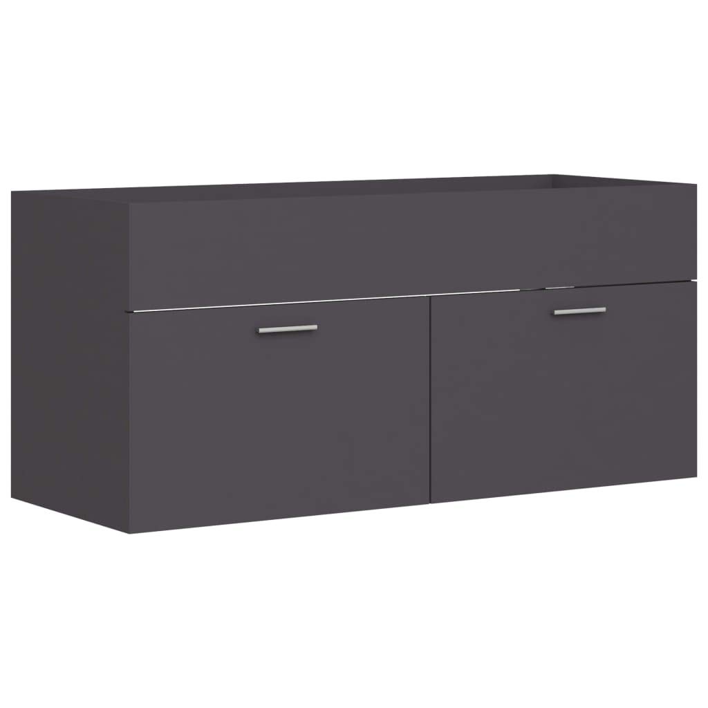 Mobile con Lavello Grigio 100x38.5x46 cm Legno Ingegnerizzato