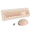 SbocKeeb Keyboard And Mouse Wireless, Full Size Cute Typewriter Keyboard Silent Colorful Keyboard Mouse Combo 2.4G Wireless Connection, American QWERTY (Diary Pink