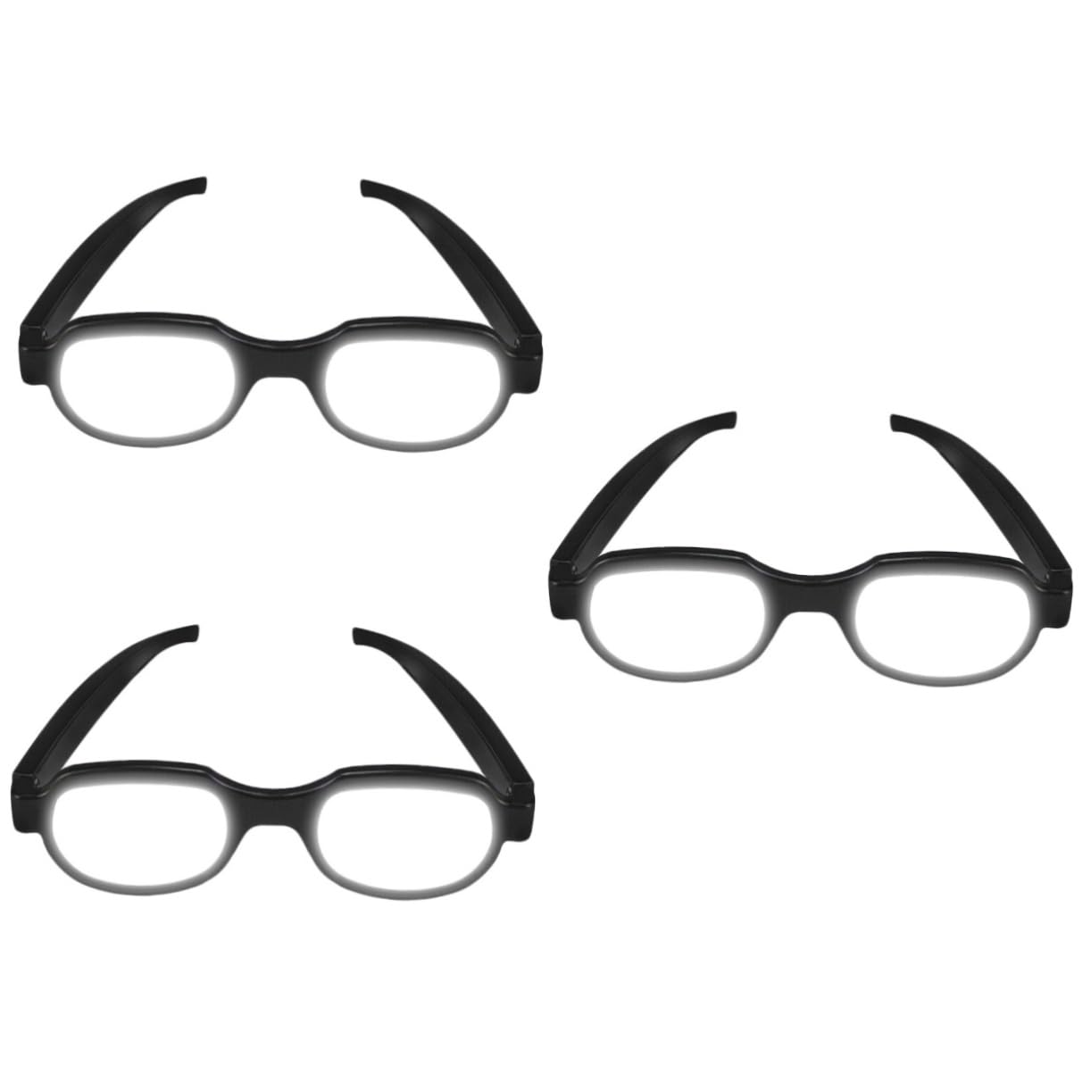 SHERCHPRY 2 gafas brillantes con luz LED para gafas con visera LED, soportes de vidrio luminosos