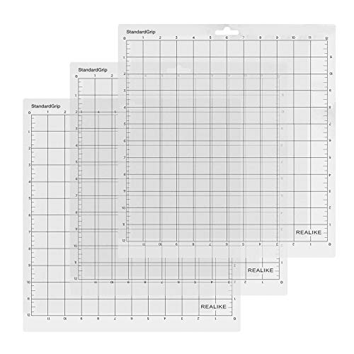 REALIKE StandardGrip Bases de Corte 3 uds 12X12” de Adherencia Recambio de alfombrilla de corte Cricut para Cricut Explore Air2/One Machine, Cricut Maker Machine Cricut Expression1/2/3 Cover