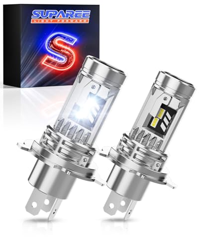 SUPAREE Bombillas H4 LED Canbus Bombilla LED H4 Coche Lampara h4 led HB2 9003 con Ventilador 26000LM 6500K 55W IP68 1:1 Mini Design Plug & Play 2Pcs