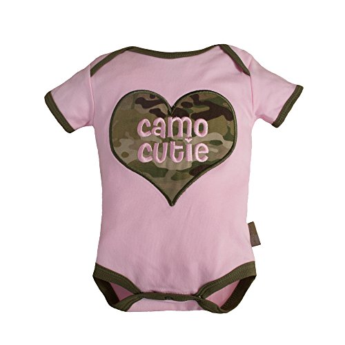Image of TC Tiny Trooper Baby “Camo Cutie” Bodysuit Pink and Multicam Camo (3-6 Months)