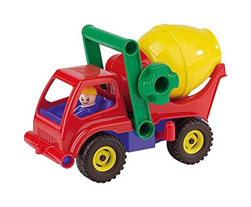 SIMM Spielwaren Lena - Camion di Cemento Aktive, Cantiere Circa 28 cm, Veicolo impastatrice con Tamburo e figurina, Set betoniera, Un Gioco per Bambini dai 2 Anni, 4353, Multicolore