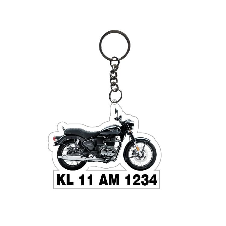 woopme Custom Keychain Compatible for Royal Enfield Bike | Personalised Bike Number Plate Key chain For Men Gift-picture-17