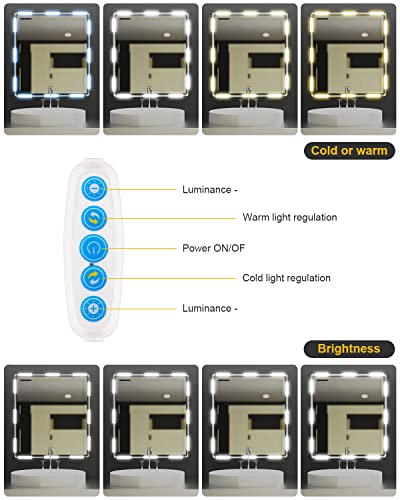 Dimmable LED mirror lights, Hollywood light for mirrors, illuminated make-up set make-up mirror with 45 dimmable LEDs, beauty make-up table light, make-up table/bathroom mirror (without mirror)