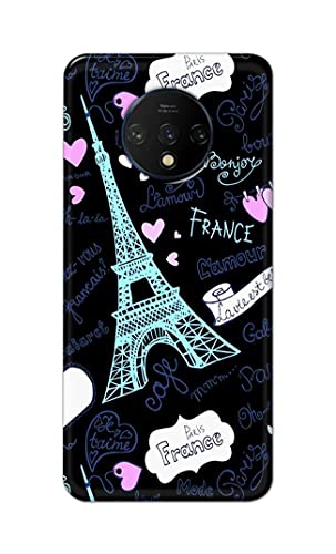 Image of PRINTFIDAA Lovers Famous Place Eiffel Tower in Paris Printed Designer Hard Back Case Cover for OnePlus 7T -(RP) MVN1003