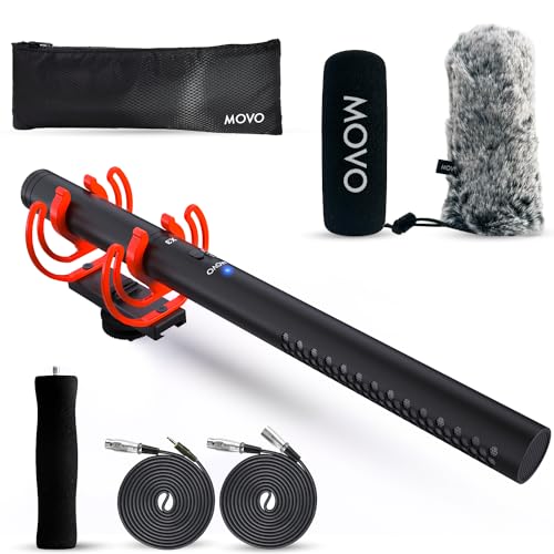 Movo X3-II 11-calowy mikrofon ze strzelbą XLR do aparatu, superkardioidalny mikrofon pojemnościowy, strzelba do lustrzanek cyfrowych, tworzenia treści, wideo i filmowania, kierunkowy mikrofon