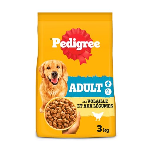 PEDIGREE Croquettes à la Volaille et aux Legumes pour Chien Adulte 3 x 3kg