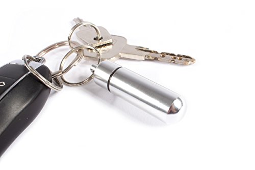 Aribari Mini pillendoosje van aluminium met sleutelring. Waterdichte tabletdoos. Noodcapsule. Cadeauhanger of… - Image 7