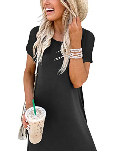 ANRABESS Women's Summer Casual Loose Short Sleeve Long T Shirt Dress Split Maxi Beach Sundress Travel Vacation Outfits - Image 7