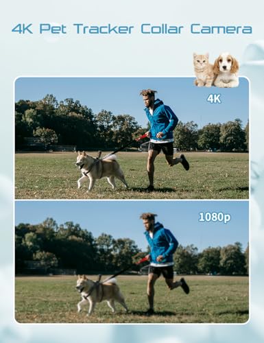 Image of Dog Collar Camera with 64GB SD Card, 4K Cat Collar Cameras with Touch Screen, Dog Collar with Camera for Video Records, Pet Cameras Collar for Remote Monitoring Indoor Outdoor Dog Birthday Gift