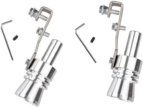 Turbo Sound Whistle Exhaust Muffler Aluminum Alloy Universal Turbo Sound Exhaust Muffler Pipe Whistle (Silver)
