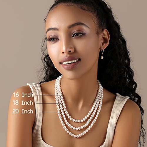 Freshwater Cultured Pearl Necklace, Real Pearl Necklace with Silver Chain and Clasp, Jewelry for Brides Wedding Gifts for Women Her Wife Sister4