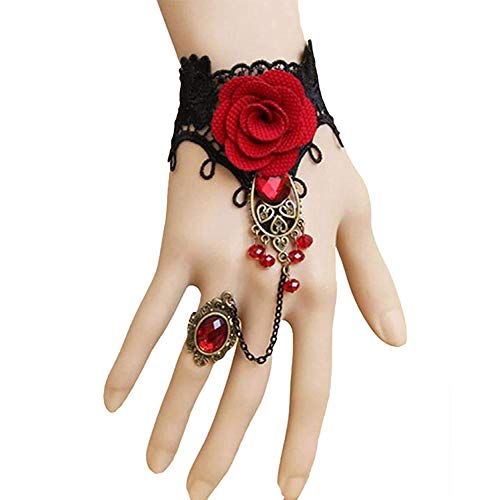 Image of Shining Diva Fashion Fabric Collection Charm Bracelet for Women (Red)(9121b)