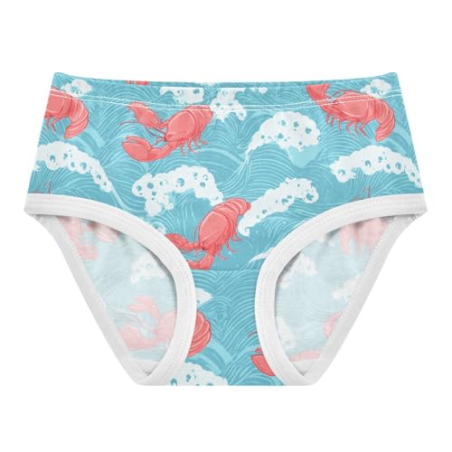 Wusikd Crabs Ocean Girls' Underwear Cotton Waves Girls Briefs Soft Toddler Underwear 2T