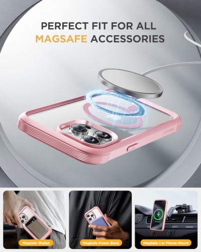 Image of Miracase for iPhone 15 Pro Case 6.1'',with Private Screen Protector,Pink