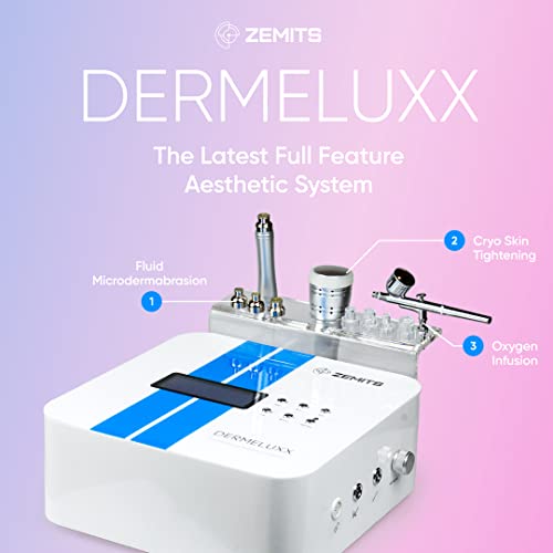 Zemits Dermeluxx | Hydrodermabrasion Oxygen Cryo Machine | Professional Equipment For Estheticians | Upgraded Facial Hydro Treatment | Face Aqua Peeling System | Us Brand #TOP3