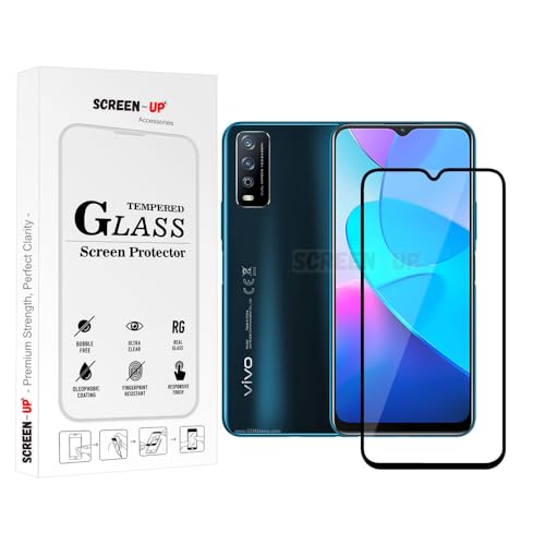 Image of ScreenUp Tempered Glass For Vivo Y11S - Ultra Clear, 9H Scratch Resistant, Full Coverage, Easy Install Screen Protector