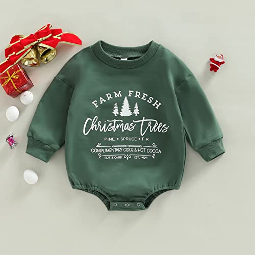 My First Christmas Baby Boy Girl Outfit Merry Christmas Sweatshirt Romper Oversized Long Sleeve Sweater Bubble Romper2