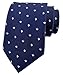Mens Navy Bluy Silk Ties White Design Fashion Vintage Jacquard Woven Wedding Prom Neckwear Cravat