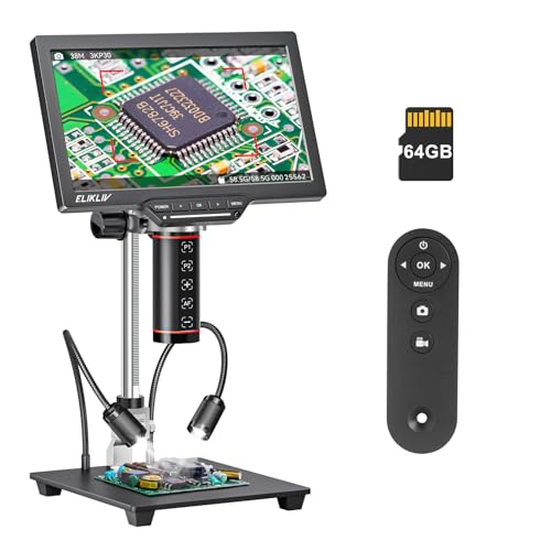 Elikliv EM3K-AF Max Autofokus Digital Mikroskop 2000X, 3K 10.1\'\' Münzmikroskop für Gesamtansicht,HDMI Mikroskop, Lötmikroskop für Elektronikreparaturen, 10-inch Ständer, 64 GB Elikliv EM3K-AF Max Autofokus Digital Mikroskop 2000X, 3K 10.1\'\' Münzmikroskop für Gesamtansicht,HDMI Mikroskop, Lötmikroskop für Elektronikreparaturen, 10-inch Ständer, 64 GB