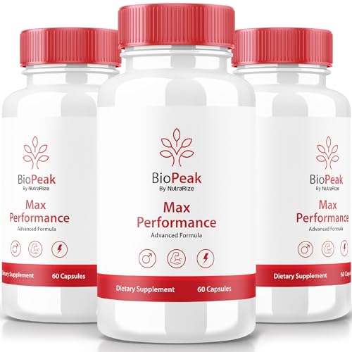 NutraRize (3 Pack) Biopeak Men Enhancement Pills Biopeak Male Capsules All Natural Supplement for Max Performance and Overall Health Official Bio Peak Pastillas Reviews (180 Capsules)