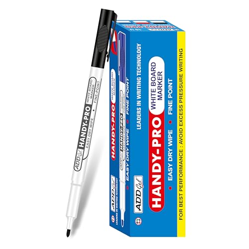 Image of ADD Gel Handy-Pro Whiteboard Bold Point Marker Pack Of 10 Markers (Black)
