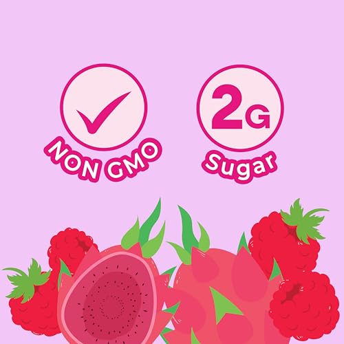 Image of Jans Sparkling Prebiotic Soda Beverage - Dragonfruit & Raspberry 8.4 Fl Oz (24-Pack) - Low Calorie, NO Added Sugar, Non-GMO Sparkling Fruit Beverage, Gut Health Support