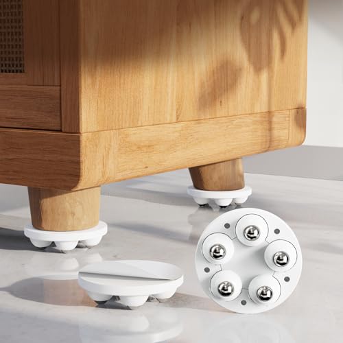 Self Adhesive Caster Wheels 2 Inch, 360 Swivel Universal, Mini Low Profile for Furniture, Storage Box, Coffee Maker, PC (4 Pcs)