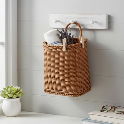 Cestas de pared de mimbre tejidas para transformar la entrada de tu hogar 8