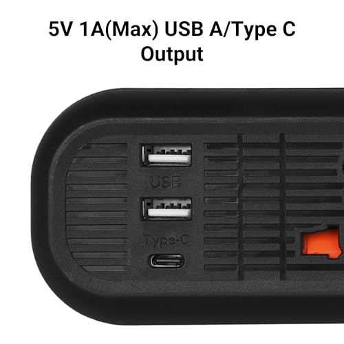 Image of ZEBRONICS Power BAR 145, Extension Board /Strip, 2000 Watts, 10 Amps, 1x Type C Port, 4X Universal Socket, 2X USB Port, LED Indicator, On /Off Switch, Wall Mountable, 5 Meter, Black