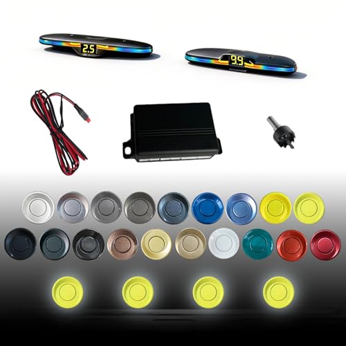 Image of Parking Sensor kit New Feature Rear with Selectable Distance in Feet, Bidirectional Display Options, and Customizable Numeric Orientation and There are 20 Color Probes to Choose from(Light Yellow)