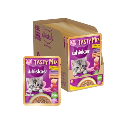 Whiskas Tasty Mix Kitten (2-12 Months) Wet Cat Food, Chicken, Tuna with Sweet Potato in Gravy, 70 g x 14, 100% Complete & Balanced Nutrition for Kittens (B0DC9X9JKT) Amazon Price History, Amazon Price Tracker