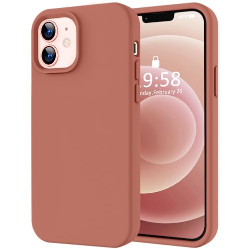 Image of LOVE 3000 Designed for iPhone 12 Case /iPhone 12 Pro Case, Premium Silicone with [Soft Anti-Scratch Microfiber Lining] Shockproof Protective Phone Case for Men Women Girls 6.1 inch, Caramel