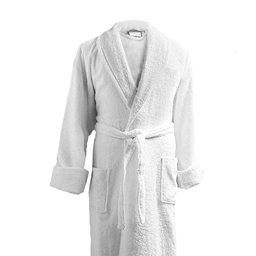 Luxor Linens - Terry Cloth Bathrobe in a Variety of Colors - 100% Egyptian Cotton - Luxurious, Soft, Plush Durable Robe - White