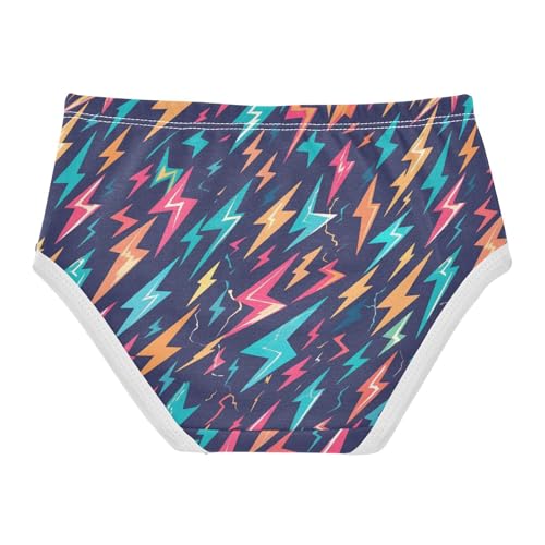 Wusikd Lightning Bolts Girls' Underwear Cotton Colors Girls Briefs Soft Toddler Underwear 2T2